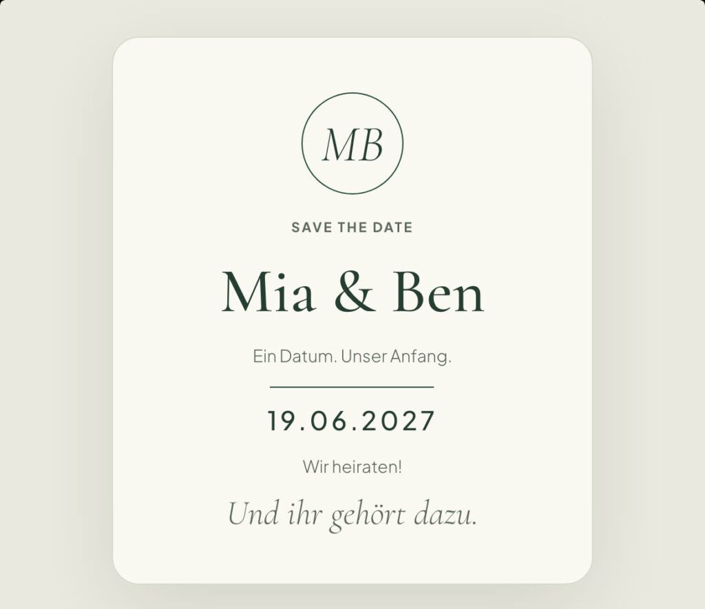 Beispiel eines digitalen Save the Date von DJ Lito